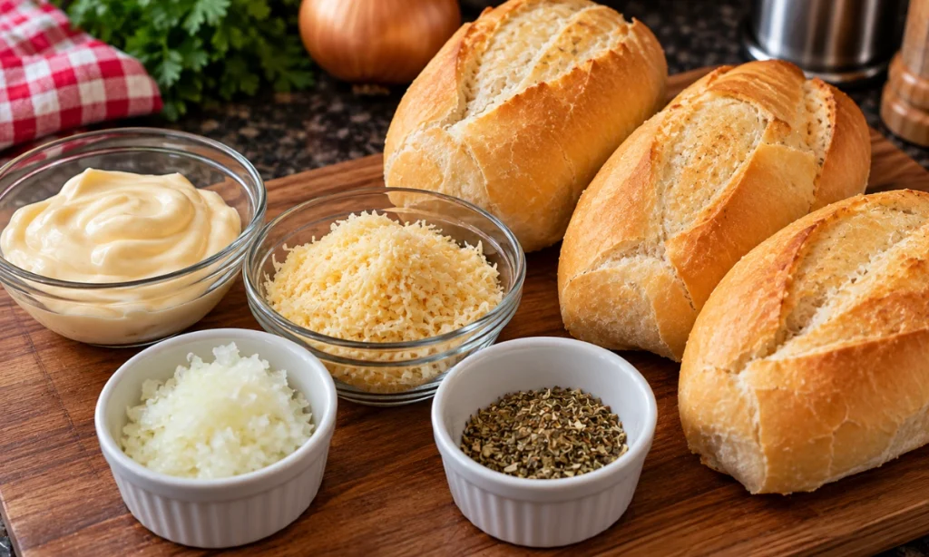  Ingredientes para preparar a torrada de queijo e maionese