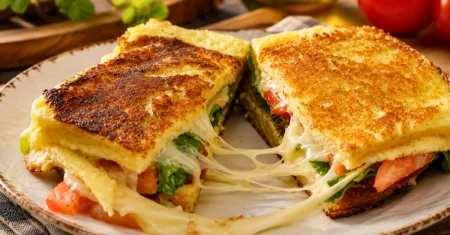 Sanduíche de frigideira fácil, rápido e delicioso
