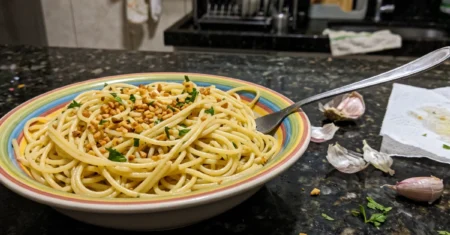 Macarrão alho e óleo soltinho, saboroso e fácil de fazer
