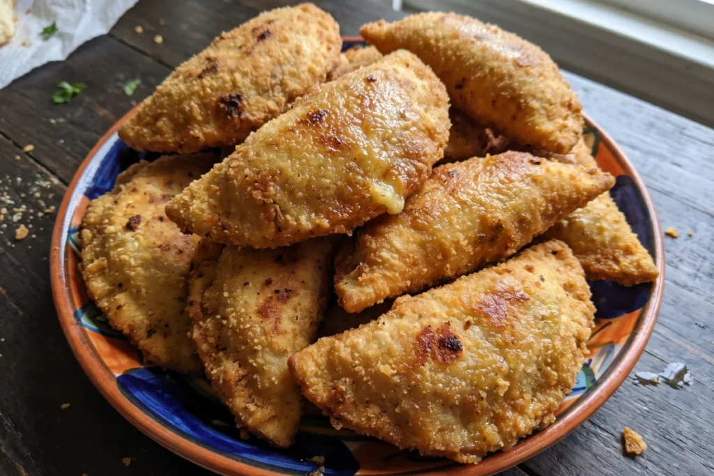 Risole de presunto e queijo dourado e crocante, com massa macia e recheio cremoso de presunto e muçarela.