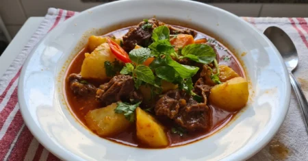 Sopa Tradicional com Carne, Legumes e Macarrão Caseira
