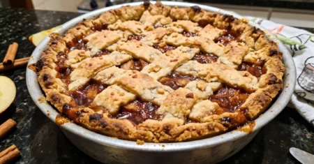 Torta de maçã com canela e massa crocante